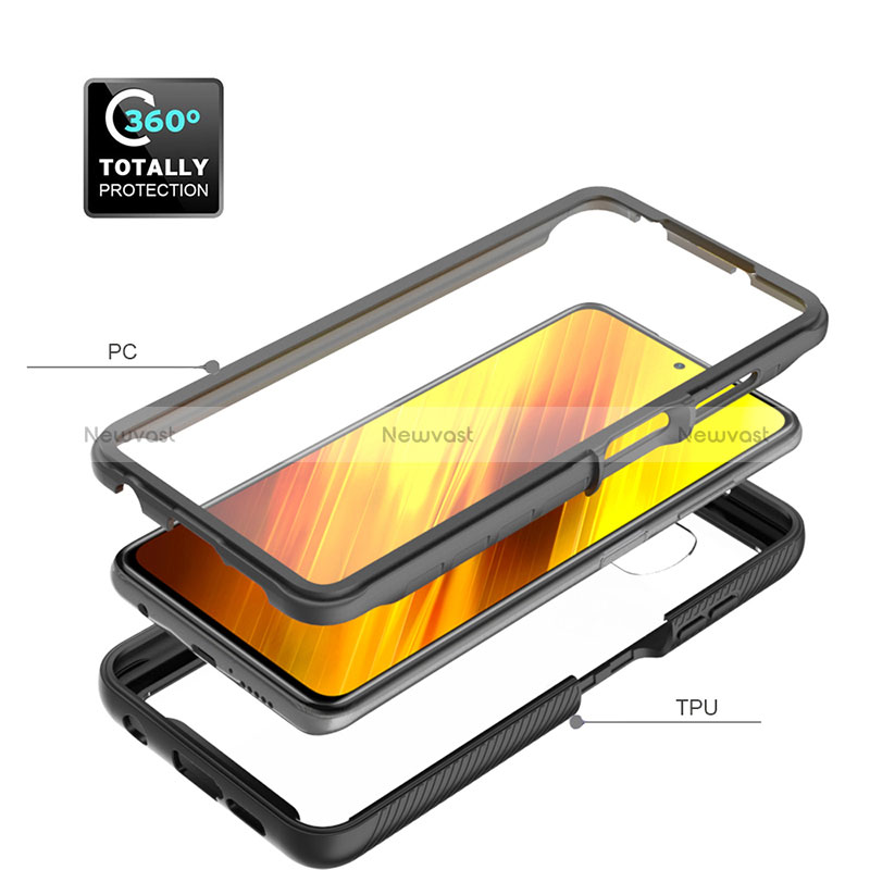 Silicone Transparent Frame Case Cover 360 Degrees ZJ4 for Xiaomi Poco X3 NFC
