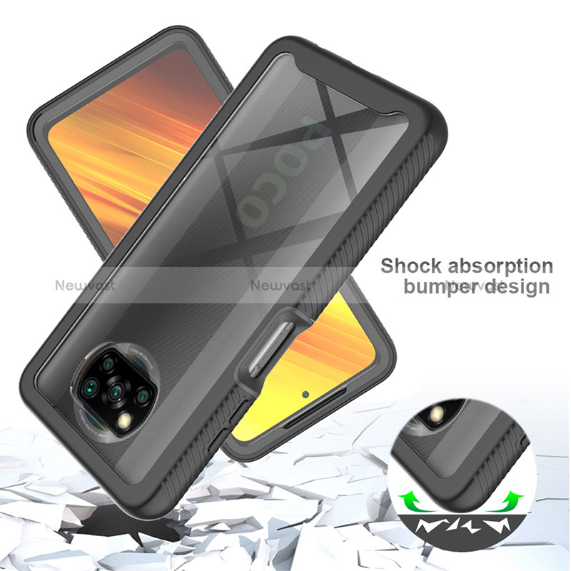 Silicone Transparent Frame Case Cover 360 Degrees ZJ4 for Xiaomi Poco X3 NFC