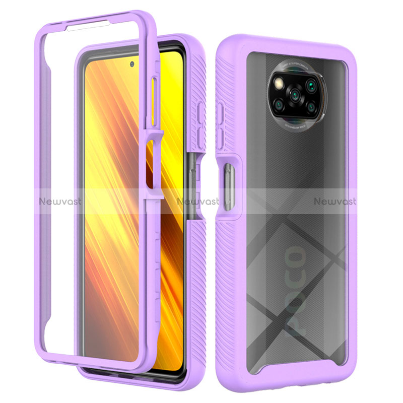 Silicone Transparent Frame Case Cover 360 Degrees ZJ4 for Xiaomi Poco X3 NFC