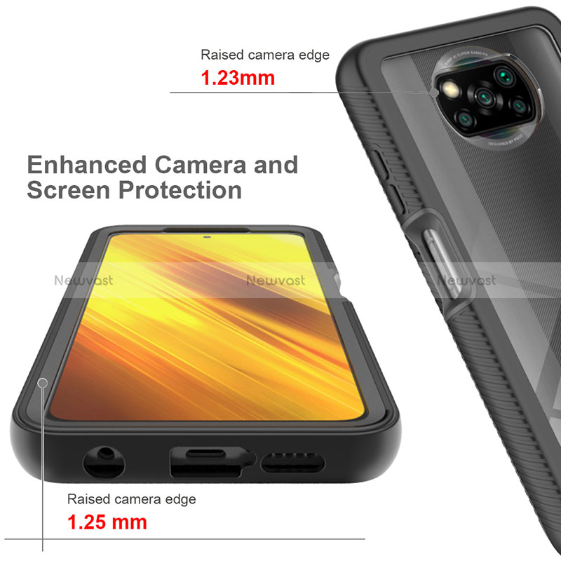 Silicone Transparent Frame Case Cover 360 Degrees ZJ4 for Xiaomi Poco X3 Pro