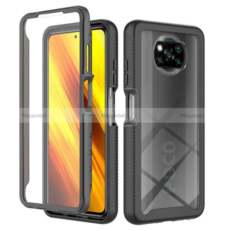 Silicone Transparent Frame Case Cover 360 Degrees ZJ4 for Xiaomi Poco X3 Pro