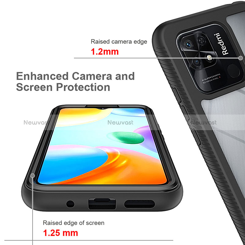 Silicone Transparent Frame Case Cover 360 Degrees ZJ4 for Xiaomi Redmi 10C 4G