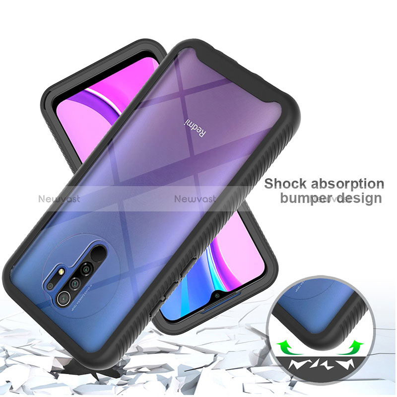 Silicone Transparent Frame Case Cover 360 Degrees ZJ4 for Xiaomi Redmi 9