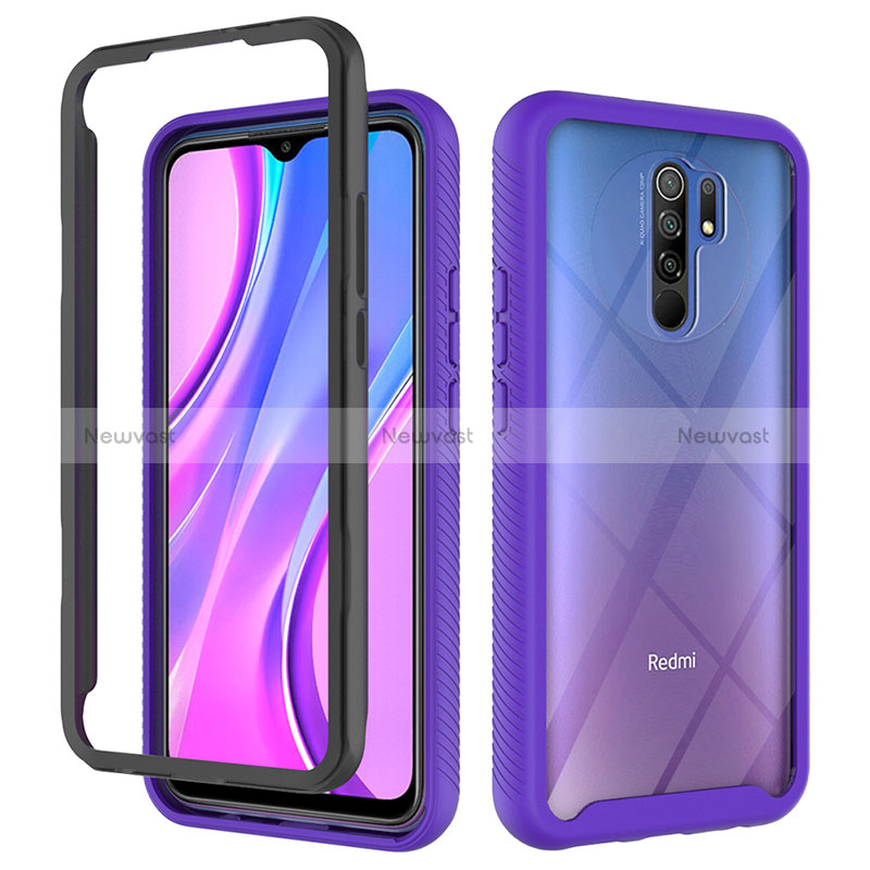 Silicone Transparent Frame Case Cover 360 Degrees ZJ4 for Xiaomi Redmi 9