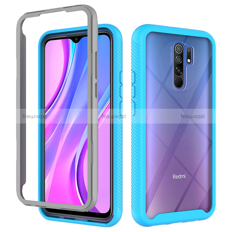 Silicone Transparent Frame Case Cover 360 Degrees ZJ4 for Xiaomi Redmi 9