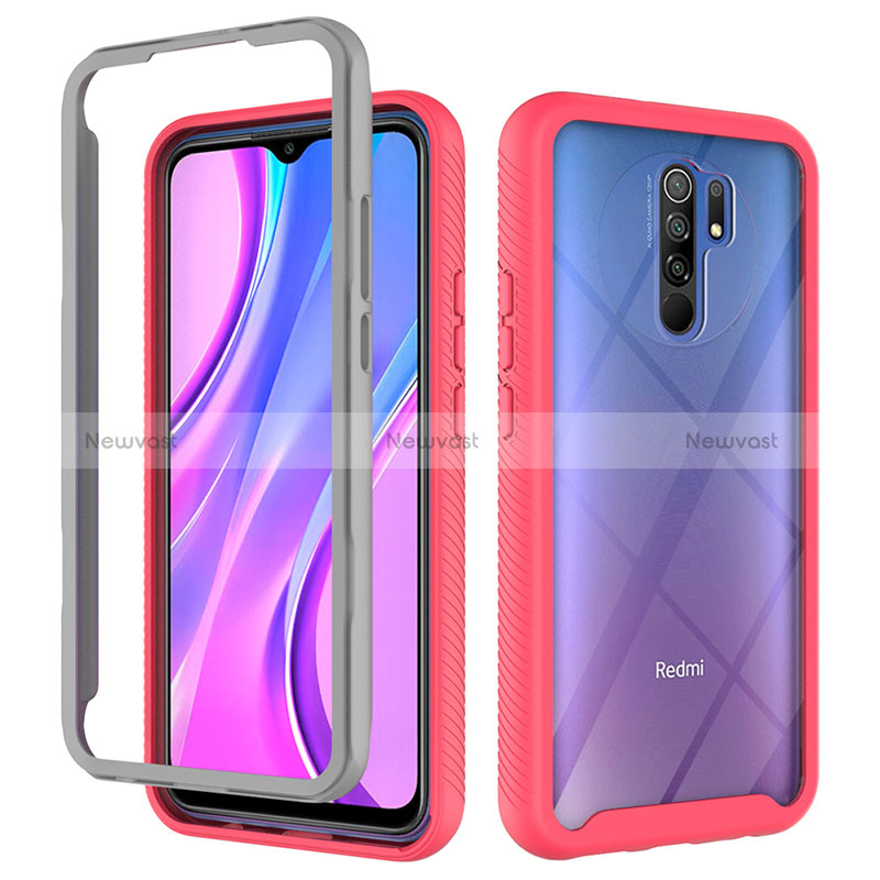 Silicone Transparent Frame Case Cover 360 Degrees ZJ4 for Xiaomi Redmi 9