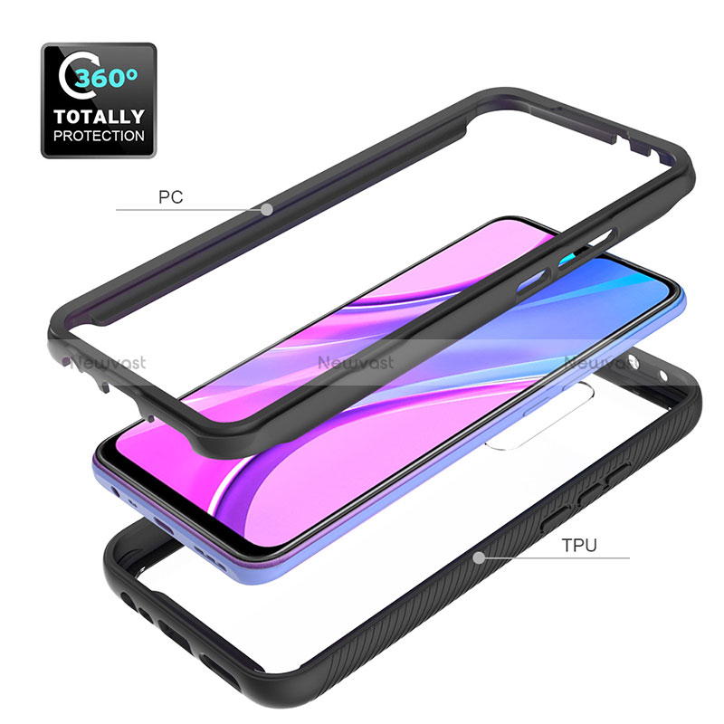 Silicone Transparent Frame Case Cover 360 Degrees ZJ4 for Xiaomi Redmi 9