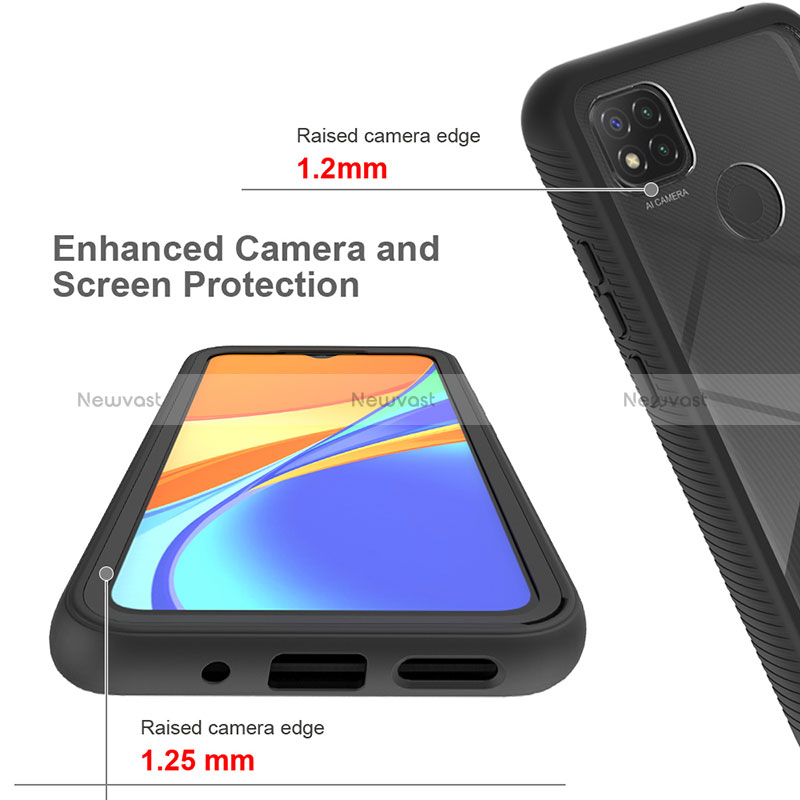 Silicone Transparent Frame Case Cover 360 Degrees ZJ4 for Xiaomi Redmi 9 India