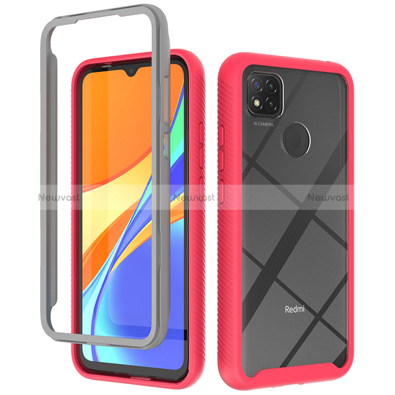 Silicone Transparent Frame Case Cover 360 Degrees ZJ4 for Xiaomi Redmi 9 India