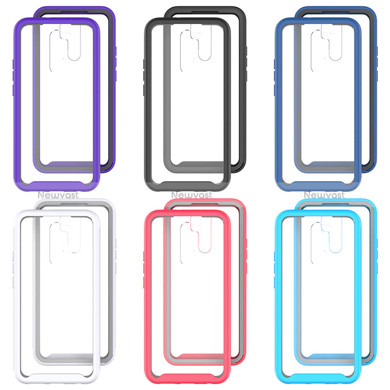 Silicone Transparent Frame Case Cover 360 Degrees ZJ4 for Xiaomi Redmi 9 Prime India