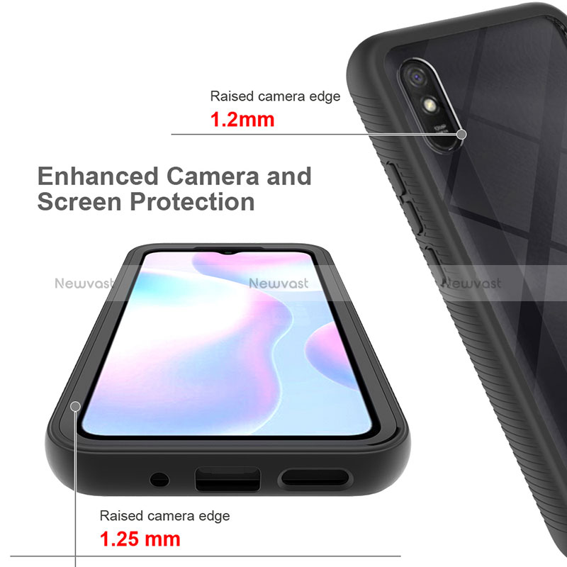 Silicone Transparent Frame Case Cover 360 Degrees ZJ4 for Xiaomi Redmi 9AT