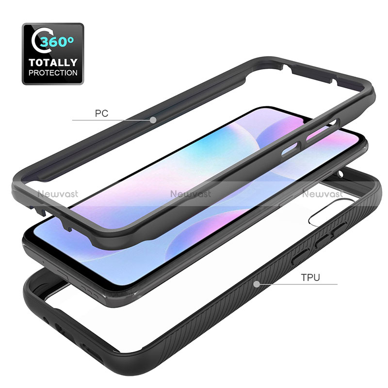 Silicone Transparent Frame Case Cover 360 Degrees ZJ4 for Xiaomi Redmi 9AT