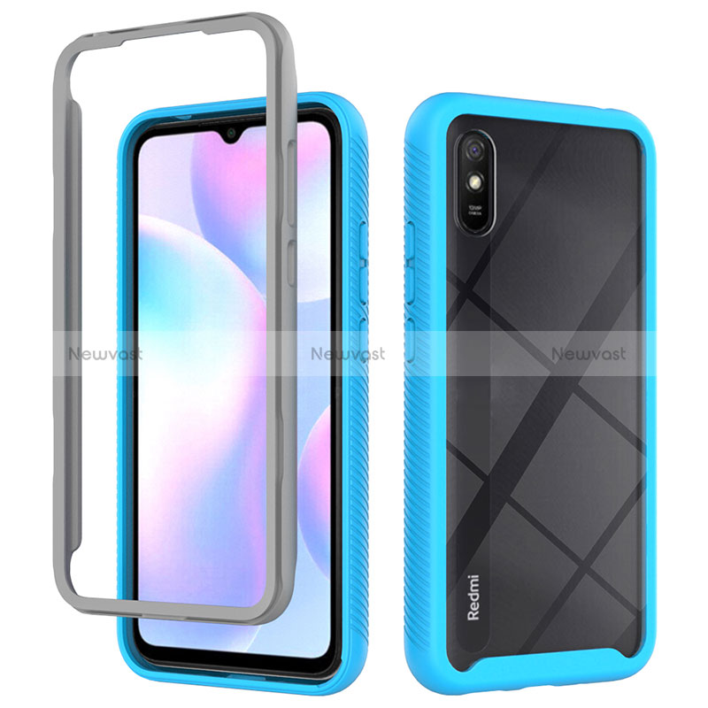 Silicone Transparent Frame Case Cover 360 Degrees ZJ4 for Xiaomi Redmi 9AT