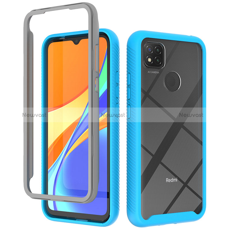 Silicone Transparent Frame Case Cover 360 Degrees ZJ4 for Xiaomi Redmi 9C