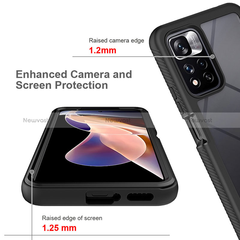 Silicone Transparent Frame Case Cover 360 Degrees ZJ4 for Xiaomi Redmi Note 11 Pro+ Plus 5G