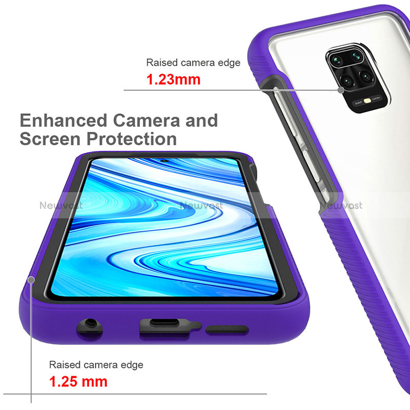 Silicone Transparent Frame Case Cover 360 Degrees ZJ4 for Xiaomi Redmi Note 9 Pro