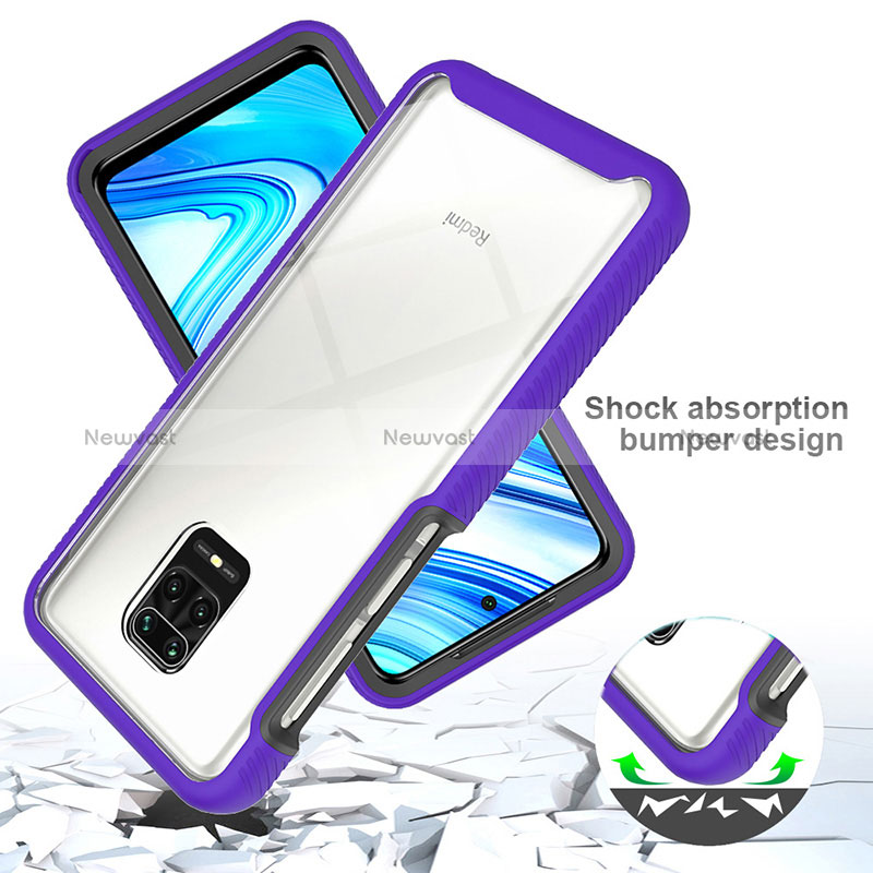 Silicone Transparent Frame Case Cover 360 Degrees ZJ4 for Xiaomi Redmi Note 9 Pro Max