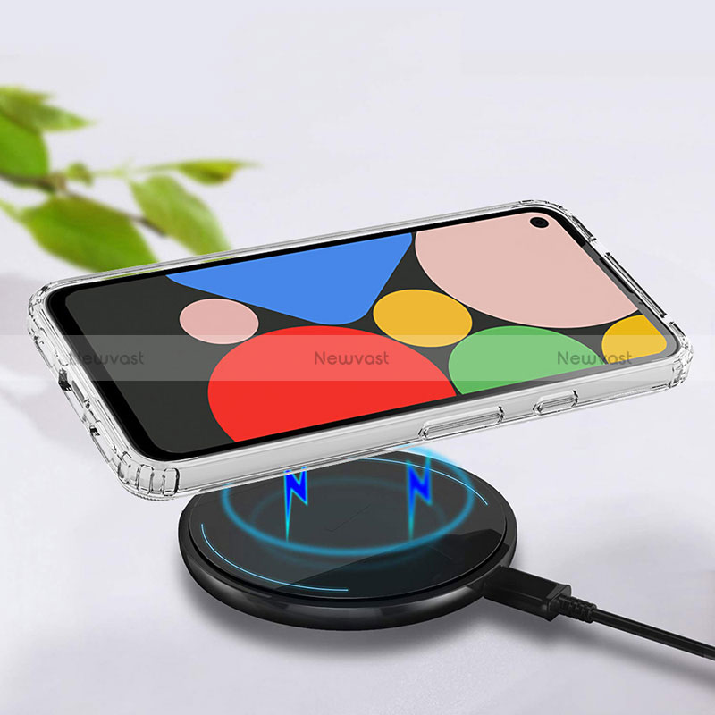 Silicone Transparent Frame Case Cover 360 Degrees ZJ5 for Google Pixel 4a