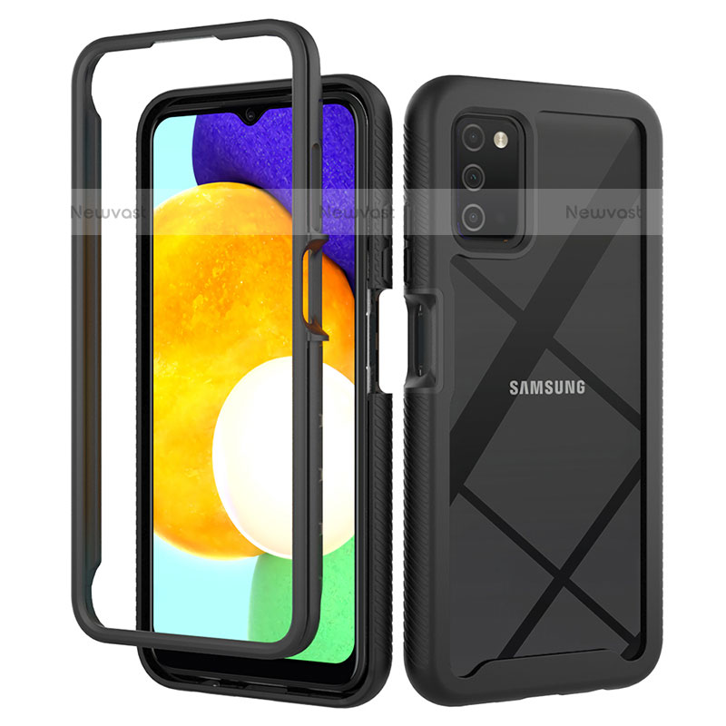 Silicone Transparent Frame Case Cover 360 Degrees ZJ5 for Samsung Galaxy A02s