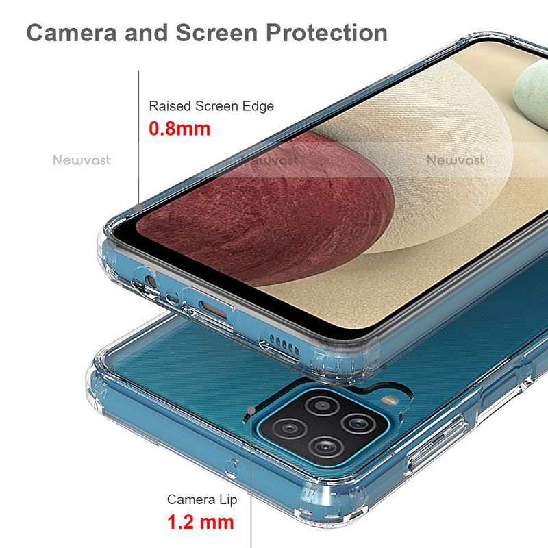 Silicone Transparent Frame Case Cover 360 Degrees ZJ5 for Samsung Galaxy F12