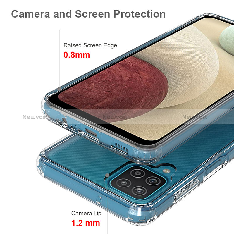 Silicone Transparent Frame Case Cover 360 Degrees ZJ5 for Samsung Galaxy M12