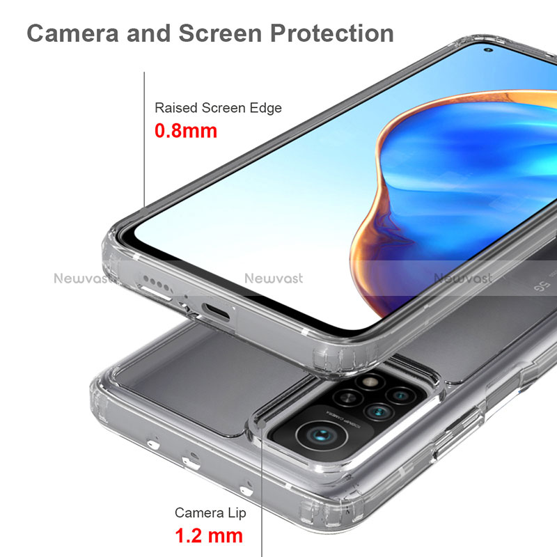 Silicone Transparent Frame Case Cover 360 Degrees ZJ5 for Xiaomi Mi 10T Pro 5G