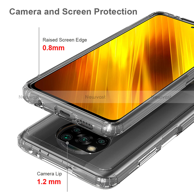 Silicone Transparent Frame Case Cover 360 Degrees ZJ5 for Xiaomi Poco X3 NFC