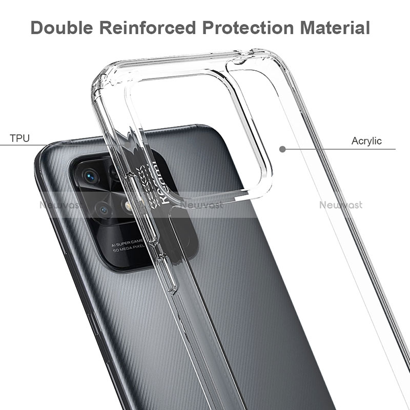 Silicone Transparent Frame Case Cover 360 Degrees ZJ5 for Xiaomi Redmi 10C 4G