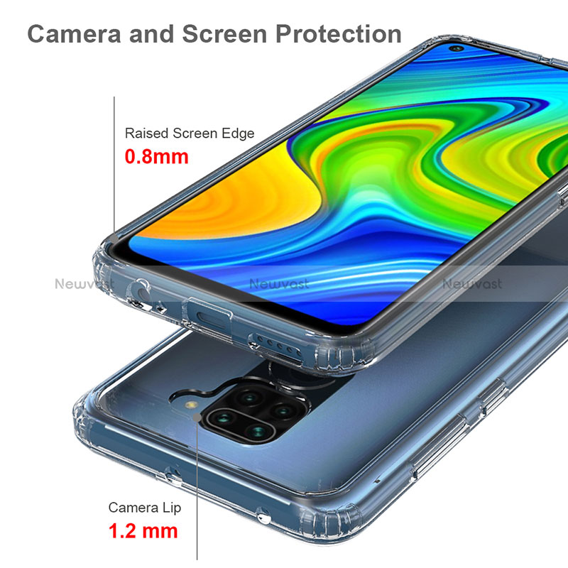 Silicone Transparent Frame Case Cover 360 Degrees ZJ5 for Xiaomi Redmi 10X 4G