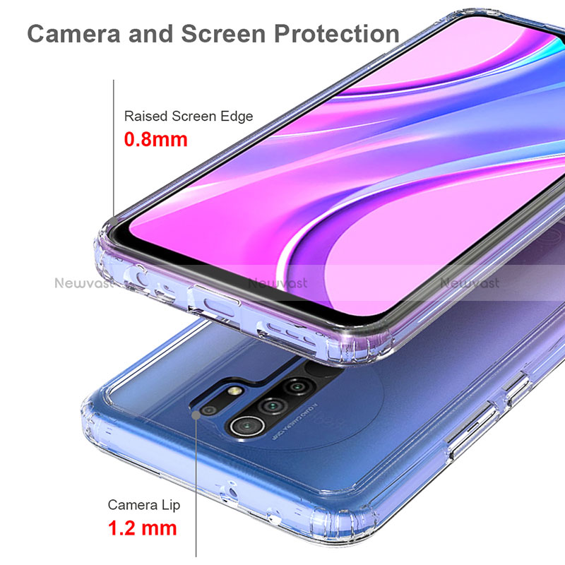 Silicone Transparent Frame Case Cover 360 Degrees ZJ5 for Xiaomi Redmi 9