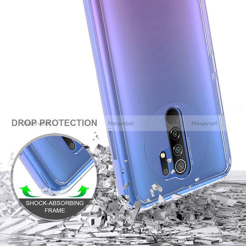 Silicone Transparent Frame Case Cover 360 Degrees ZJ5 for Xiaomi Redmi 9