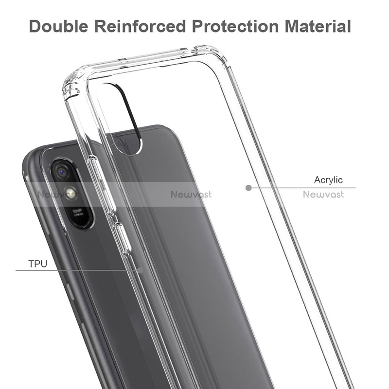 Silicone Transparent Frame Case Cover 360 Degrees ZJ5 for Xiaomi Redmi 9AT