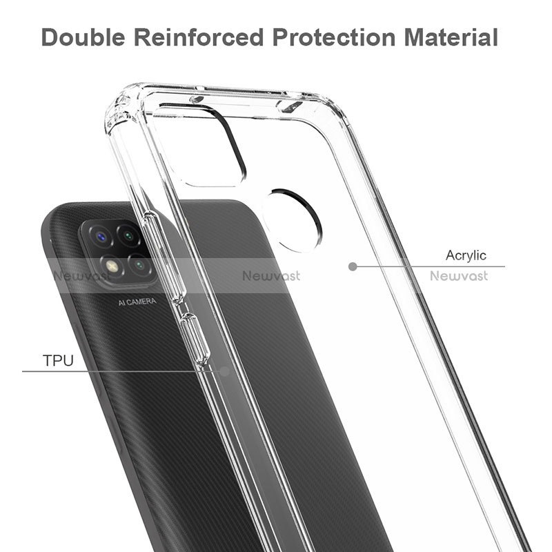 Silicone Transparent Frame Case Cover 360 Degrees ZJ5 for Xiaomi Redmi 9C