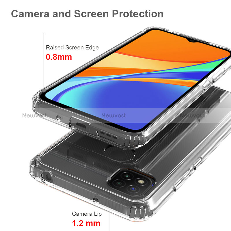 Silicone Transparent Frame Case Cover 360 Degrees ZJ5 for Xiaomi Redmi 9C