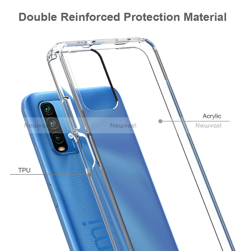 Silicone Transparent Frame Case Cover 360 Degrees ZJ5 for Xiaomi Redmi 9T 4G