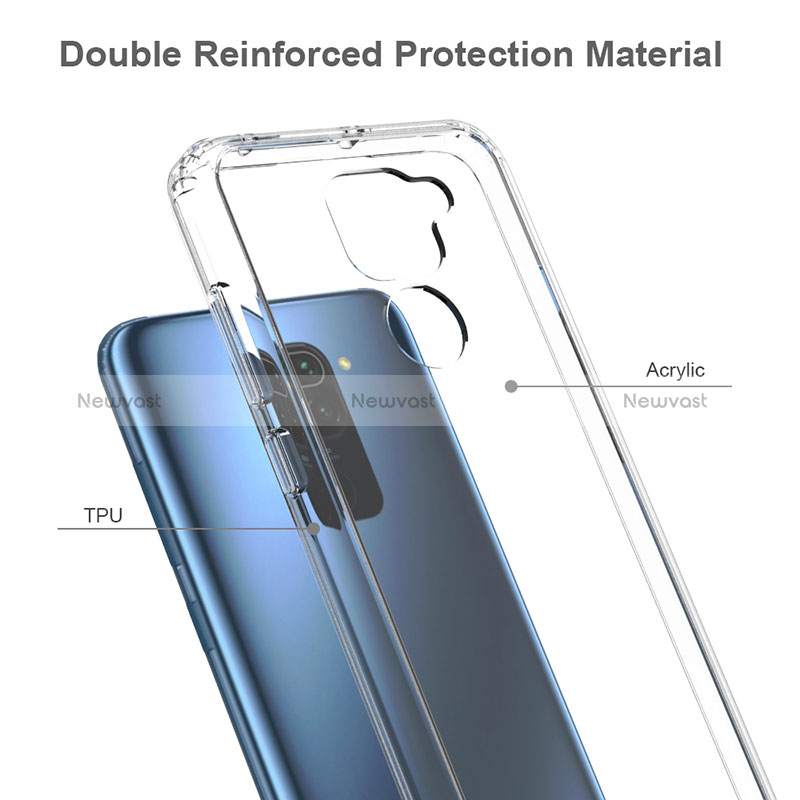 Silicone Transparent Frame Case Cover 360 Degrees ZJ5 for Xiaomi Redmi Note 9