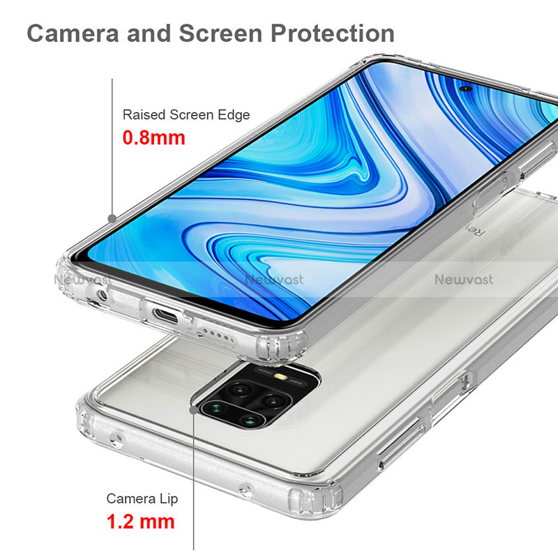 Silicone Transparent Frame Case Cover 360 Degrees ZJ5 for Xiaomi Redmi Note 9S