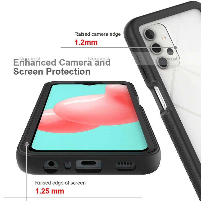 Silicone Transparent Frame Case Cover 360 Degrees ZJ6 for Samsung Galaxy M32 5G