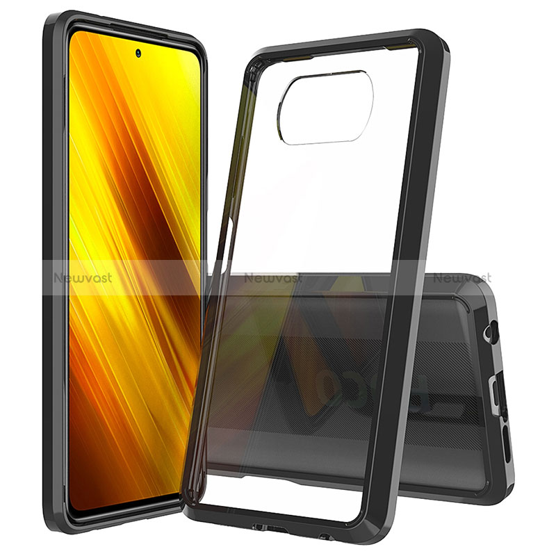 Silicone Transparent Frame Case Cover 360 Degrees ZJ6 for Xiaomi Poco X3 NFC