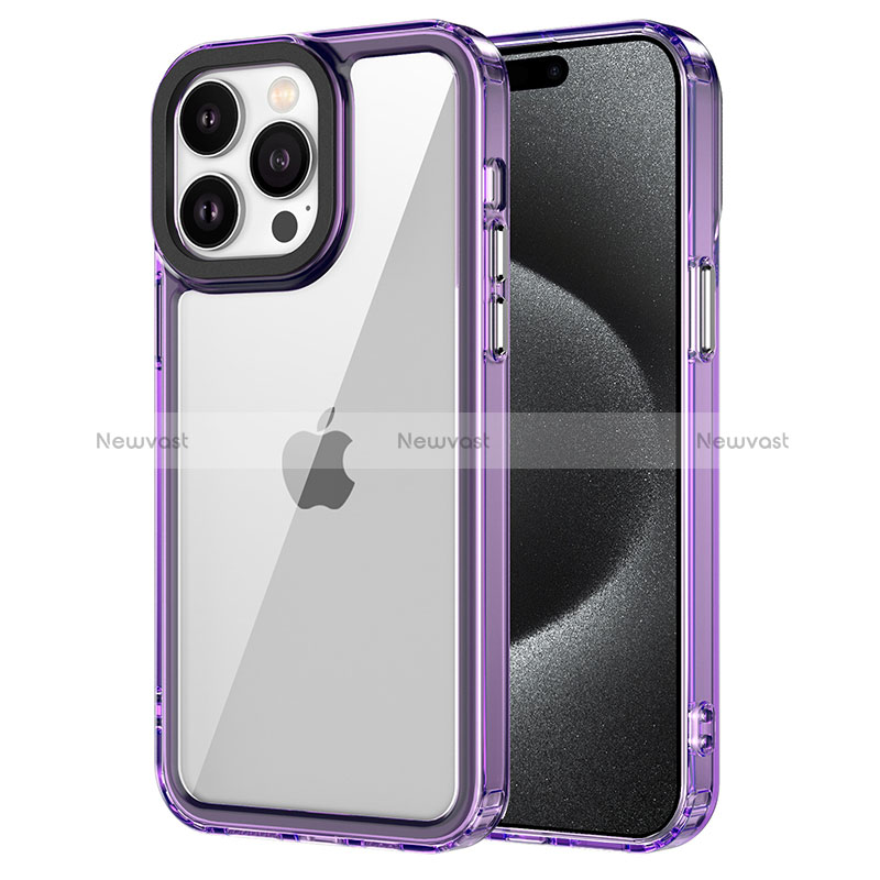 Silicone Transparent Frame Case Cover AC1 for Apple iPhone 13 Pro