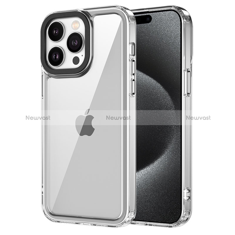 Silicone Transparent Frame Case Cover AC1 for Apple iPhone 13 Pro Max