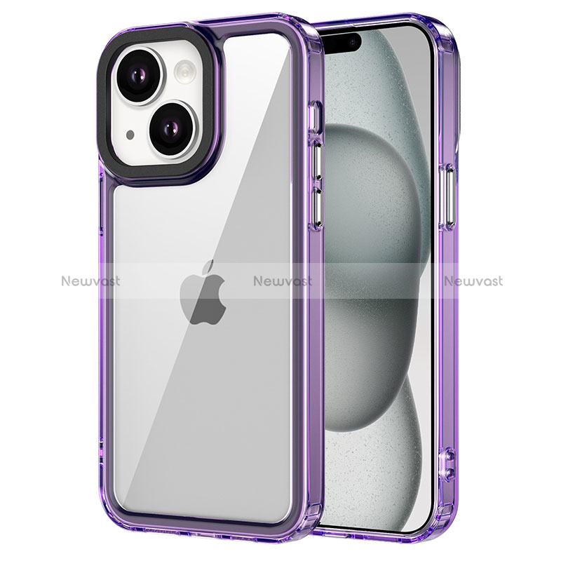 Silicone Transparent Frame Case Cover AC1 for Apple iPhone 14