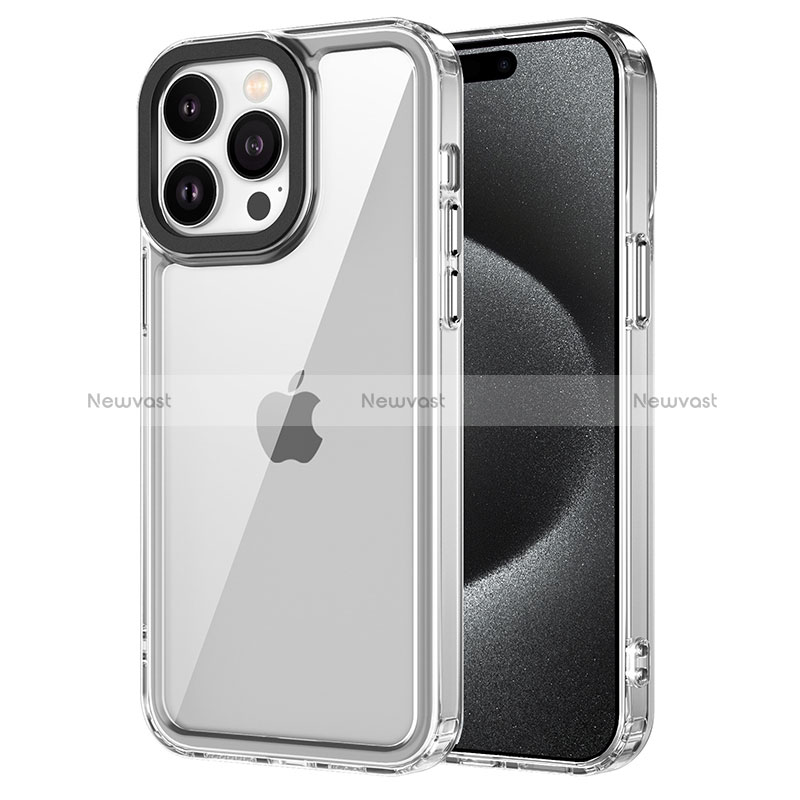 Silicone Transparent Frame Case Cover AC1 for Apple iPhone 14 Pro