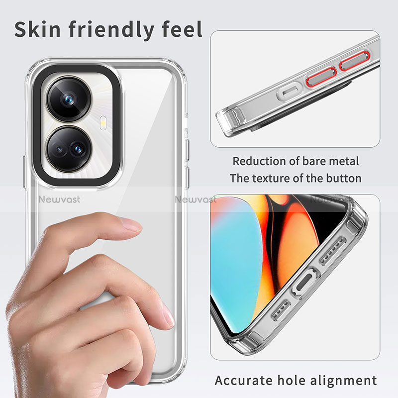 Silicone Transparent Frame Case Cover AC1 for Realme 10 Pro+ Plus 5G