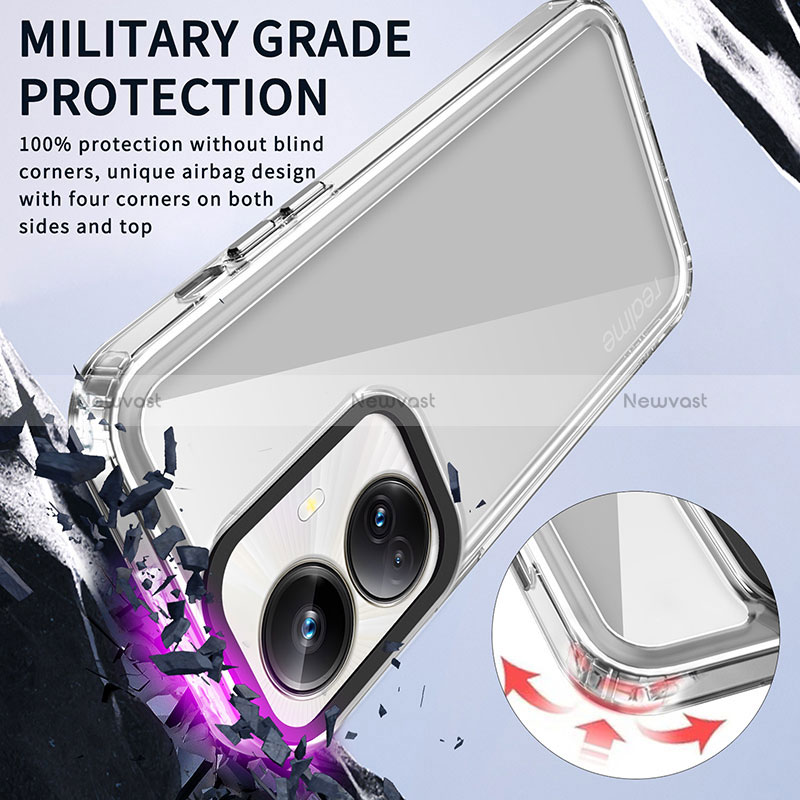Silicone Transparent Frame Case Cover AC1 for Realme 10 Pro+ Plus 5G