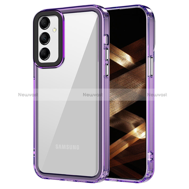 Silicone Transparent Frame Case Cover AC1 for Samsung Galaxy A25 5G Clove Purple