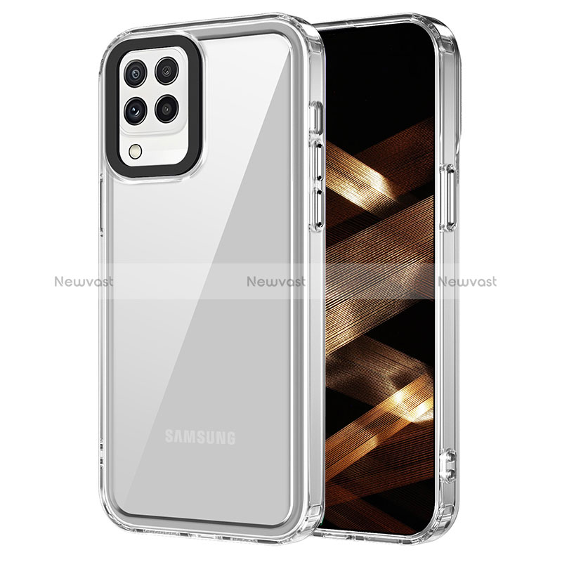 Silicone Transparent Frame Case Cover AC1 for Samsung Galaxy M32 4G
