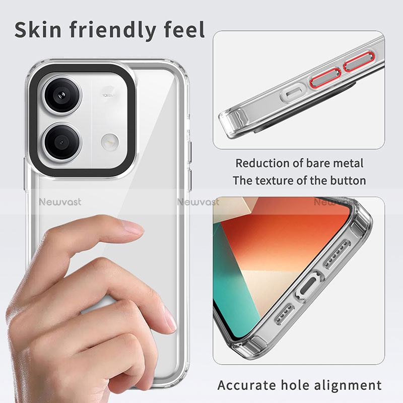 Silicone Transparent Frame Case Cover AC1 for Xiaomi Redmi Note 13 5G