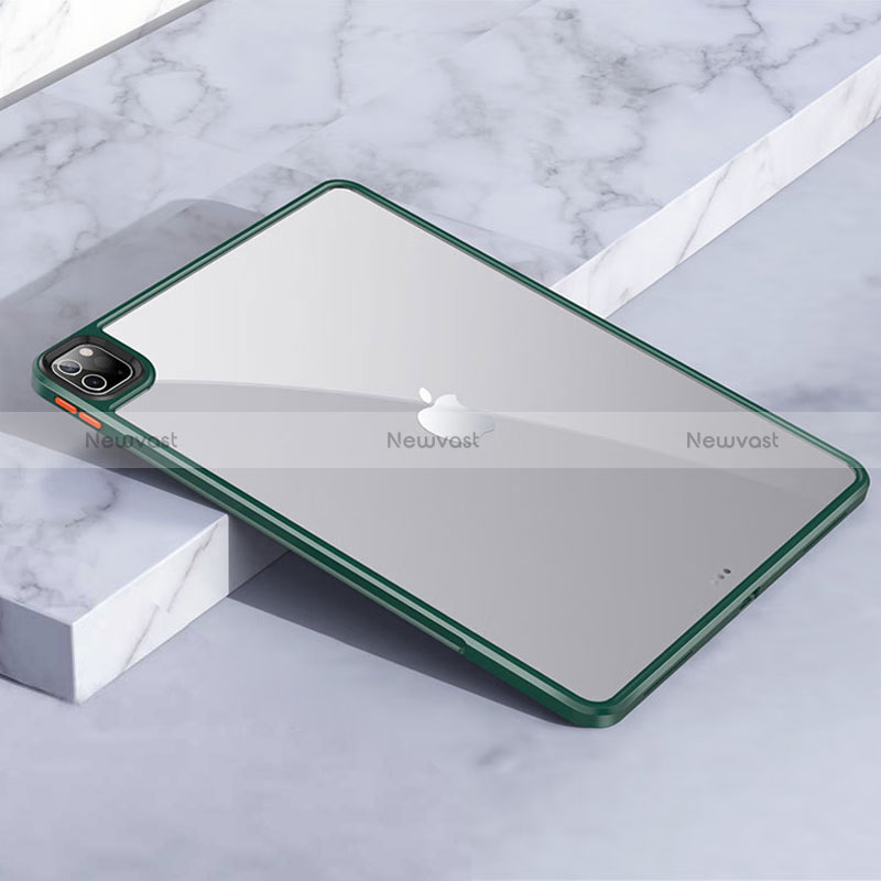 Silicone Transparent Frame Case Cover for Apple iPad Pro 11 (2020) Green
