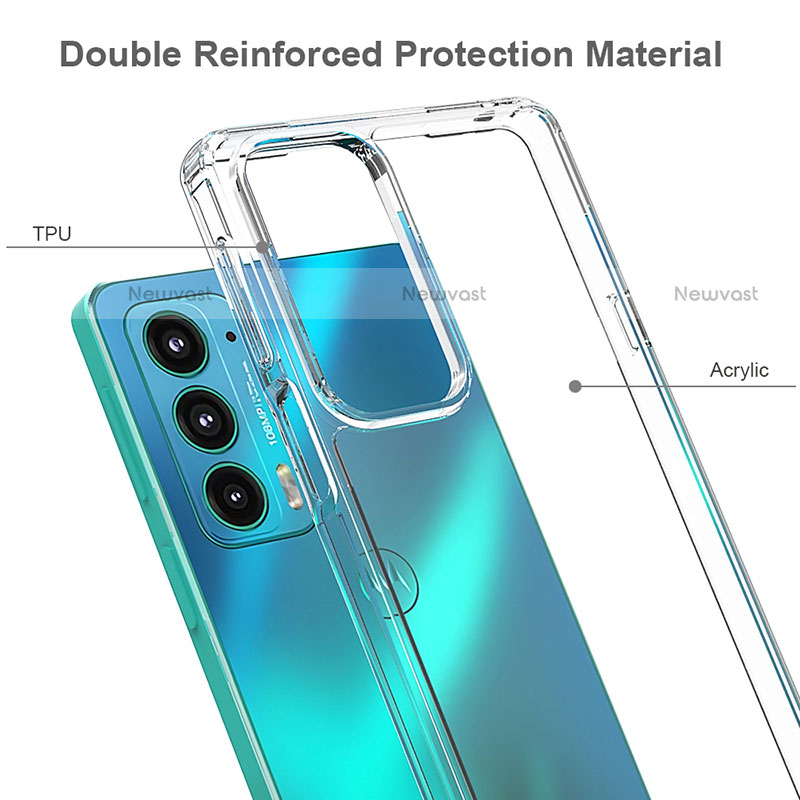 Silicone Transparent Frame Case Cover for Motorola Moto Edge 20 5G